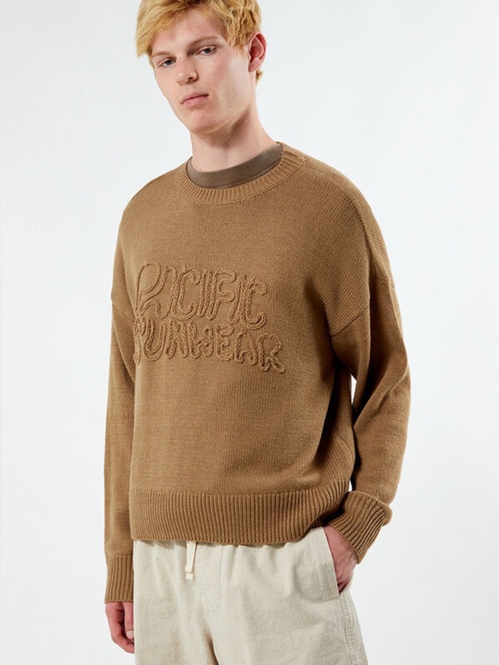 PACSUN Men’s Pacific Sunwear Knit Sweater in Tan - M